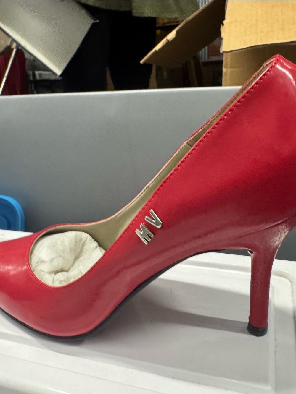 Red Women's Patent Leather Pointed-Toe Stiletto Pumps